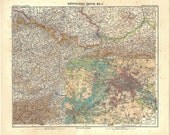 1912  Vintage Map South East Germany,  Berlin and Surroundings