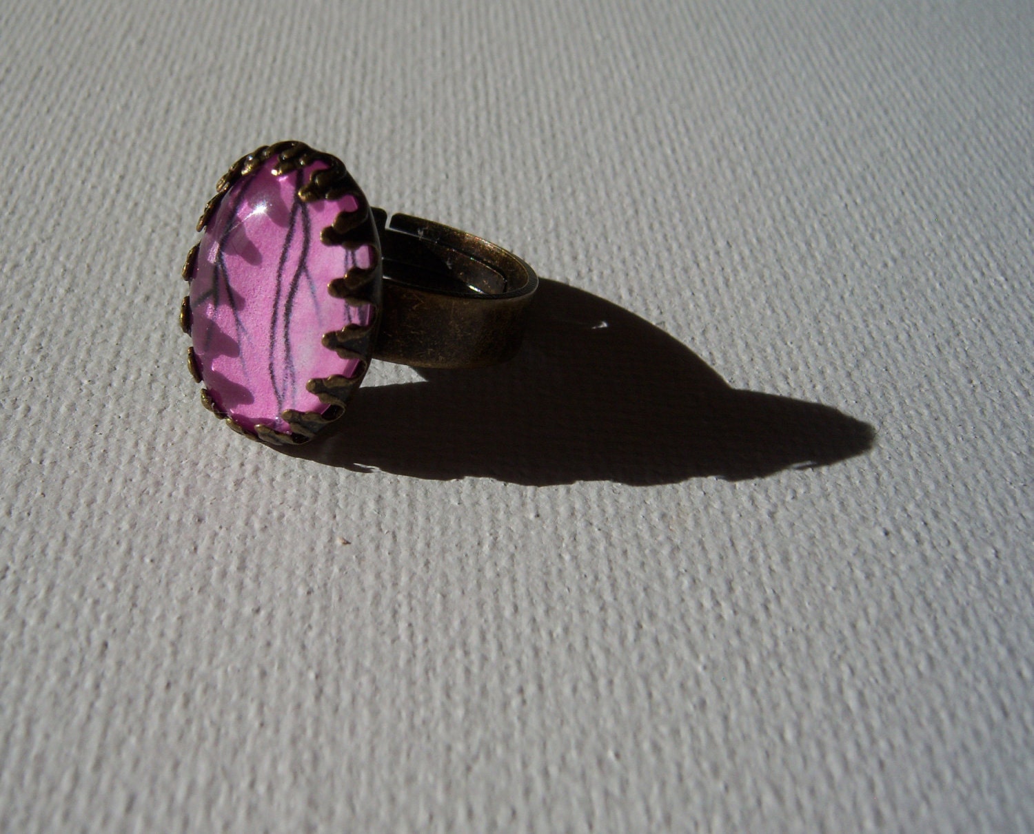 Pink - Antique Bronze Finish Ring - Reach
