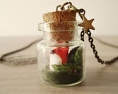 Fox terrarium necklace. Woodland, forest. Tiny fox necklace. Woodland boho necklace