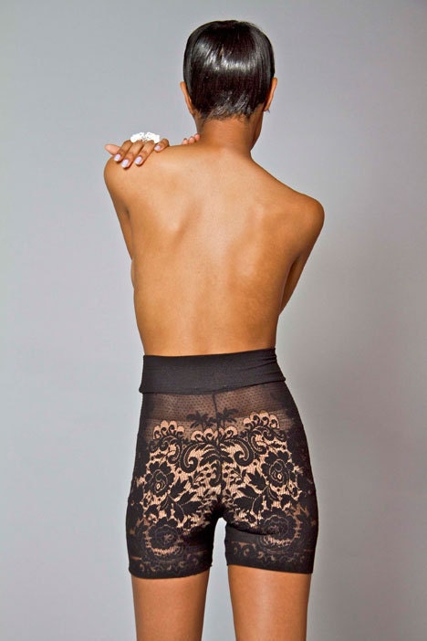 Black Lace Bike Short