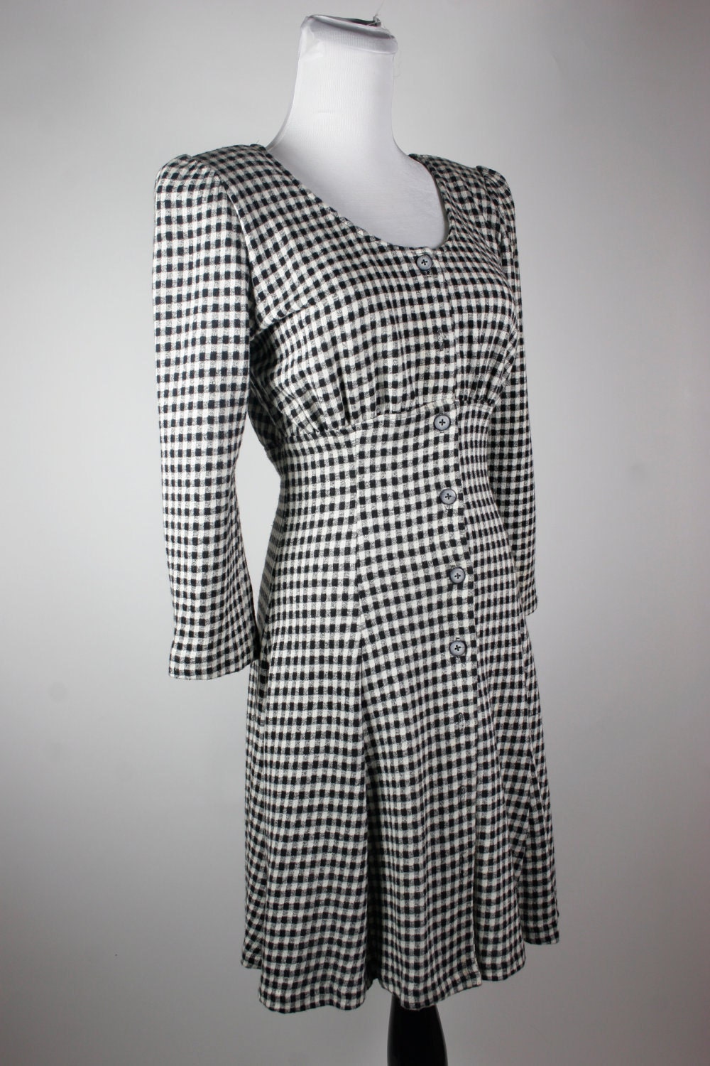 Vintage Black and White Checkered Dress by All That Jazz circa late 1980s.  Size 5/6  Made in the USA. Reduced 25%