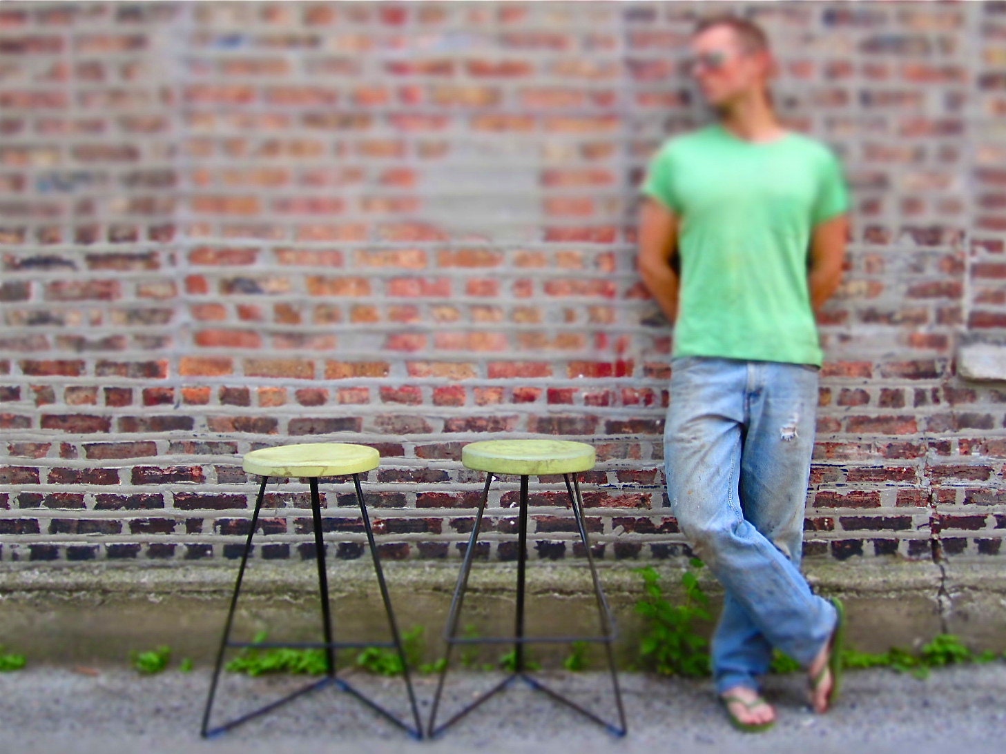 Industrial CONCRETE & STEEL - Coleman Bar Stool - STANDARD style
