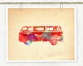 Volkswagen Van Digital Watercolor