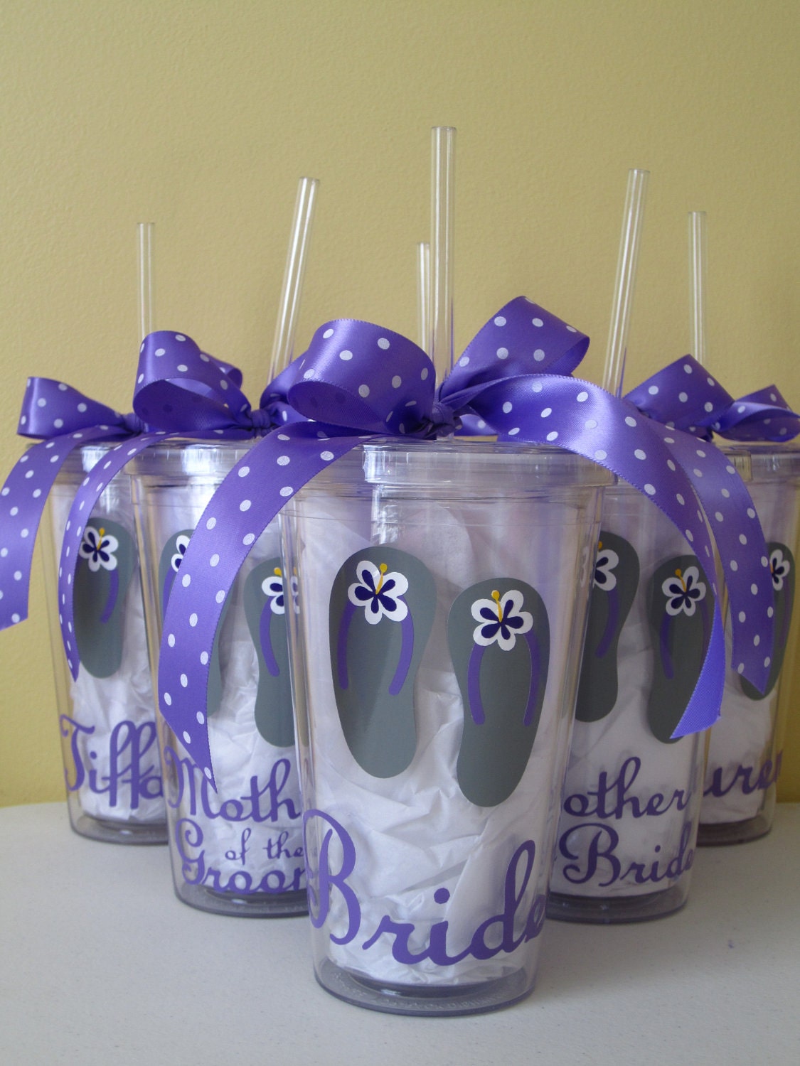 Personalized Acrylic Wedding Party Tumbler w/straw