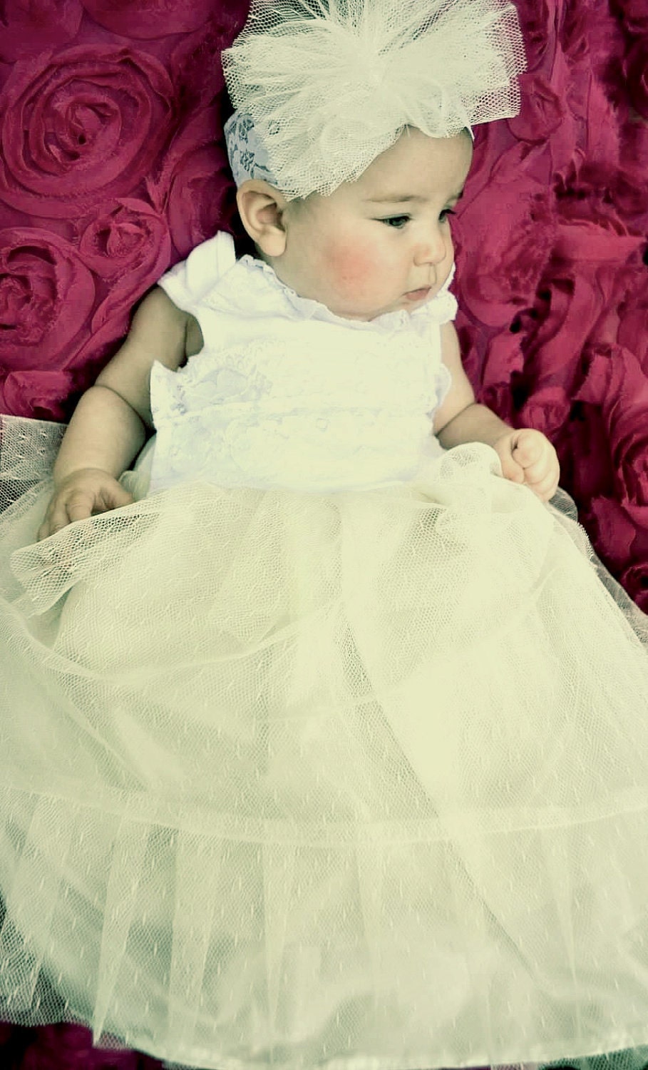 Infant Tutu Onesie Dress Lace and Tulle Baptism Special occasion cream and white vintage inspired flower girl summer dress EtsyKids Team