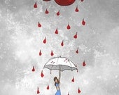 Rainy Day Love Print 8x10 by Alicia VanNoy Call, Love, Umbrella