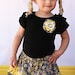 READY TO SHIP Size 2T Designer Ruffle Skirt and Fabric Flower Pin