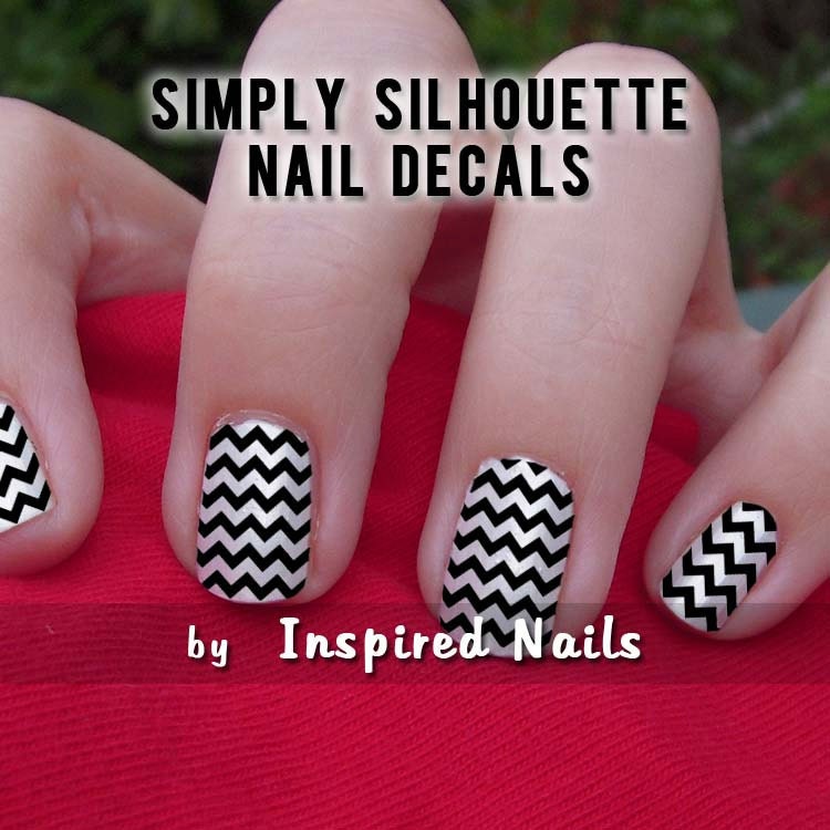 Chevron Nail Decals Black and Clear Simply Silhouette by Inspired Nails