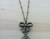 Darling "Jasmine" Lovebirds with Ribbon Bow Necklace