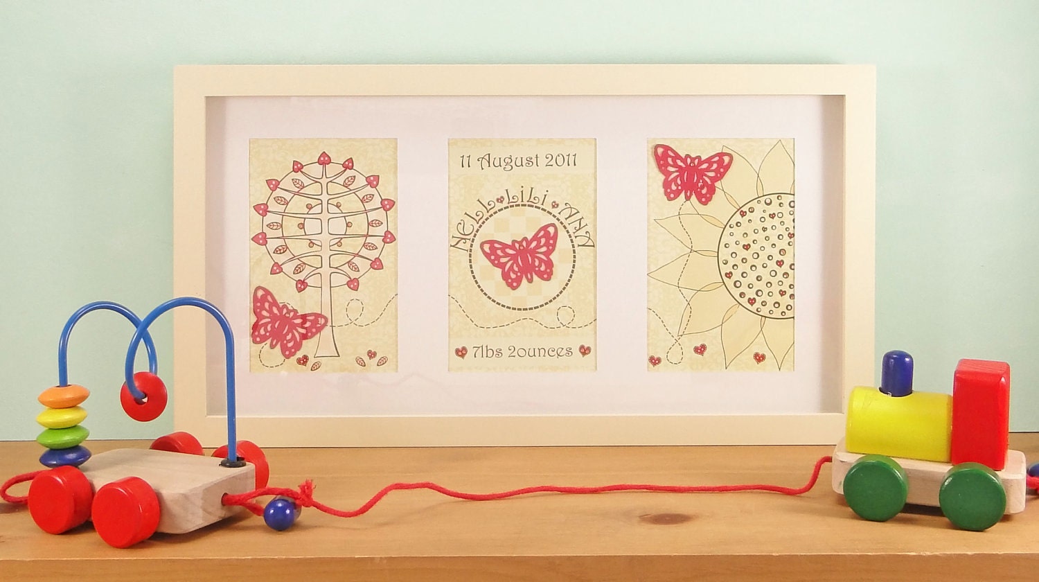 Tree of life - personalized new baby or special birthday art print (Framed)