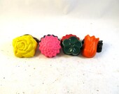 Spring Flower Crayons - Tulip, Rose, Pansy - Set of 9 - CrayonMavens