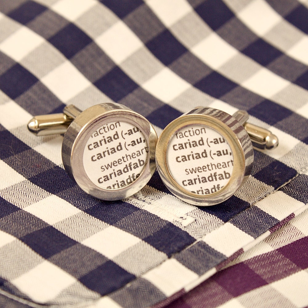 Personalised Welsh Dictionary Definition Cufflinks
