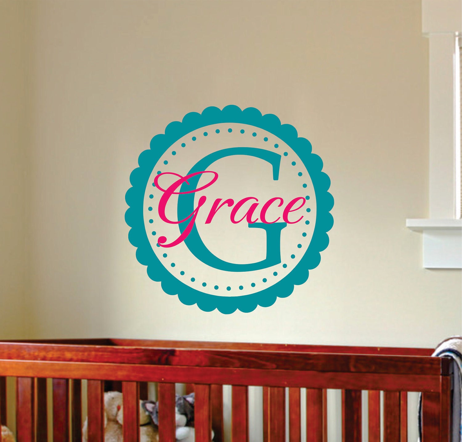 Personalized Frame Wall Decal -   Childrens Wall Art - Girls Name Decals - Nursery Decor