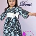 Anya Dress for Girls 12M-8Y PDF Pattern & Instruction- wrap style -sleeves option (multi length or sleeveless)-wide front sash