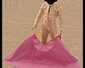 Alone in the afternoon - Signed photo 8 x 8 - BOGO sale - Corrida Bullfight pastel colors torero matador pink sepia bullfighting sand