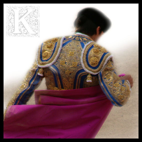 Torero - Signed photo 8 x 8 - BOGO sale - corrida Bullfight matador light hot pink blue bullfighting