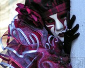 Behind a column - Signed photo 8 x 12 - BOGO sale - Carnival of Venice mask costume purple pink masquerade mystery valentine burgundy