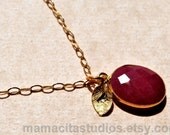 Mothers Day Sale - Ruby Necklace - Personalized Necklace - Ruby Jewelry - Birthstone Necklace