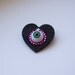 Space Demon Heart Pin - Hot Pink