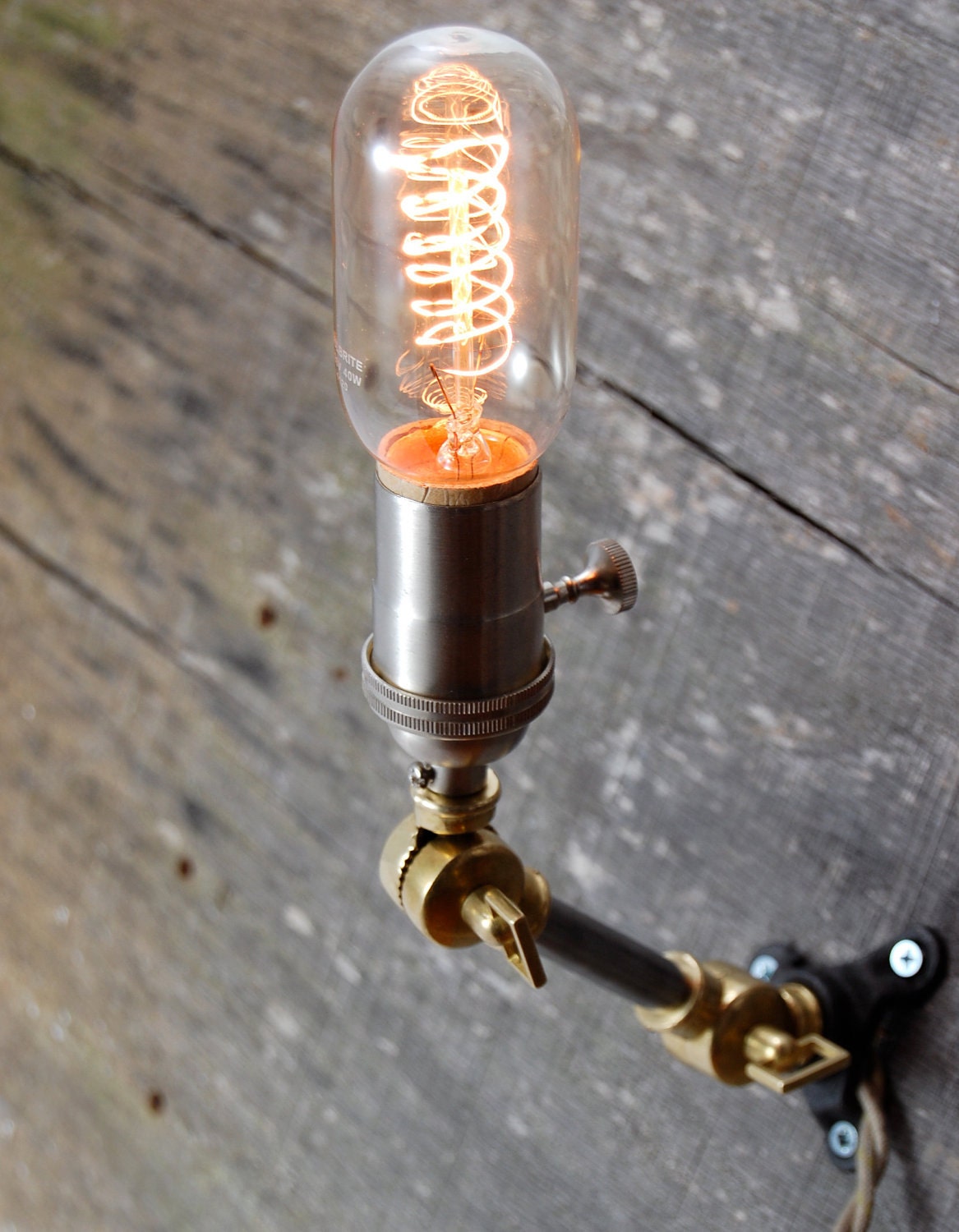 Industrial articulating wall sconce, wall light