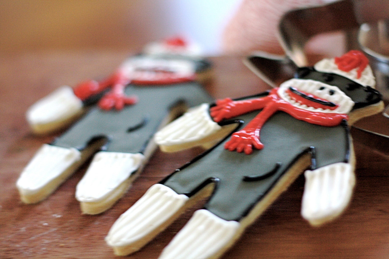 Sock Monkey Decorated Sugar Cookies - Baby Shower - Christmas Edibles