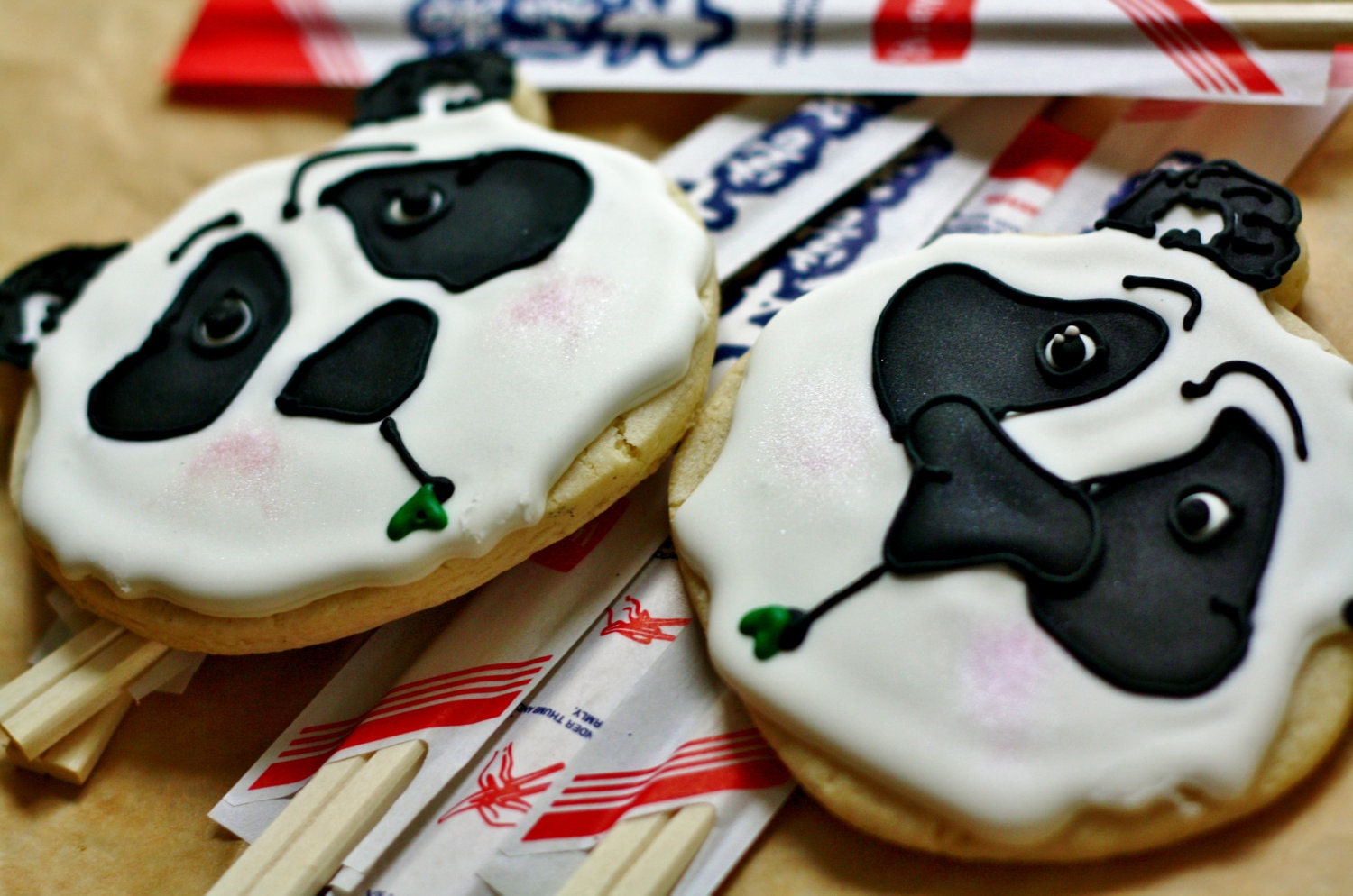 Panda Face Decorated Sugar Cookies