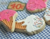 Ice Cream Cone Decorated Sugar Cookies - Summer Edibles