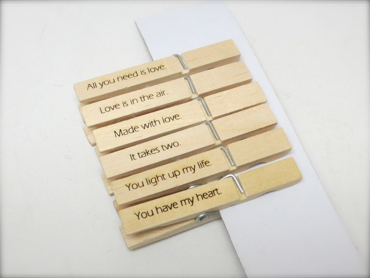 Love you like a Love Song Clothes Pin Wedding Favor Photo Props