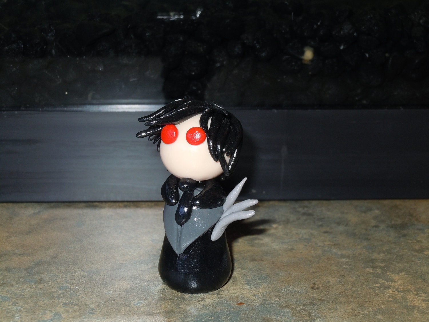 Black Butler Sebastian Figure Polymer Clay Anime Collectible Miniature Chibi