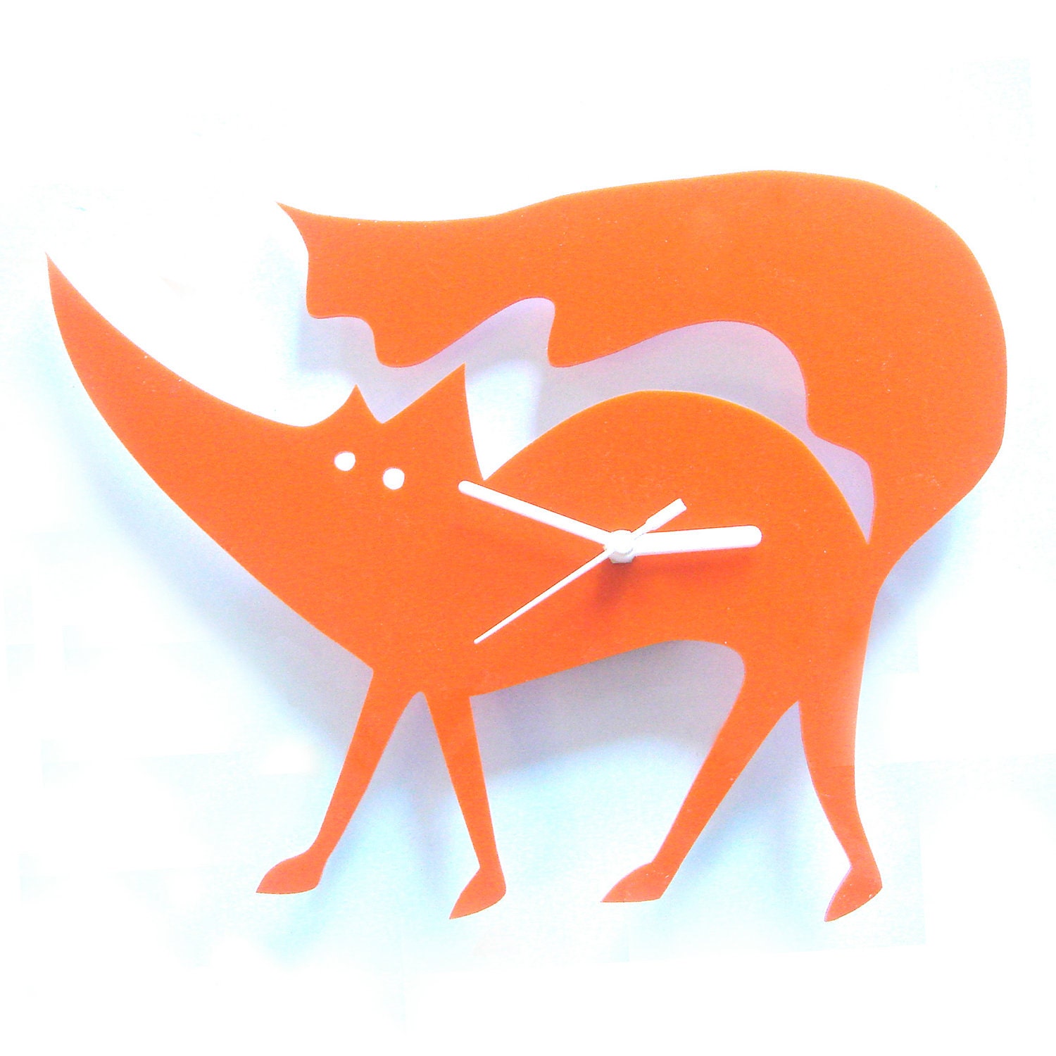 Matthew the Fox orange acrylic clock