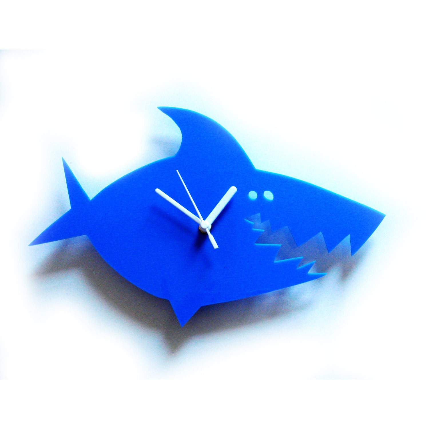 Martin the blue Shark  acrylic clock