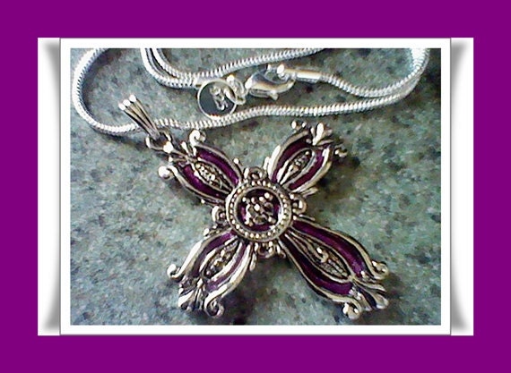 925 Victorian/ 2mm Snake Chain Scroll Cross Pendant Necklace