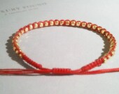 tiny faceted gold nuggets dainty layering wrap bracelet. max.
