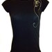 Womens Top Black Shirt "Angel & Harp" Women's Top - Small, Medium, Large, XLarge, 2XL, 3XL Plus Size