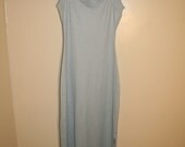 1990s Pale Blue Maxi Dress with Side Slit
