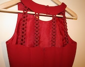 Red Dress With Slit and Loop Detail on Back