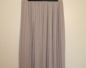 Grey Pleated Midi Skirt