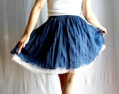 Blue circle skirt - lace skirt tutu skirt mini skirt womens skirt