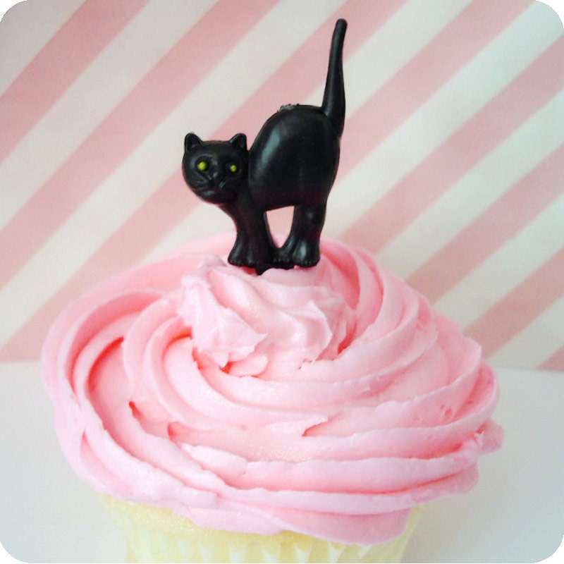 Spooky Black Cat Halloween Cupcake Picks Cake Toppers ( 24 ) Il_170x135