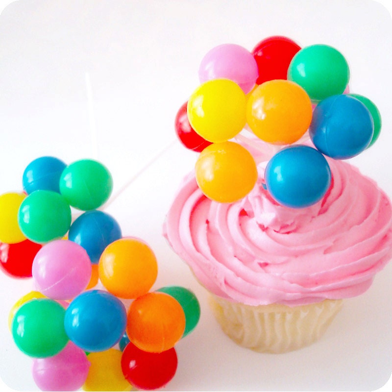 12 Party Balloon Cupcake Picks