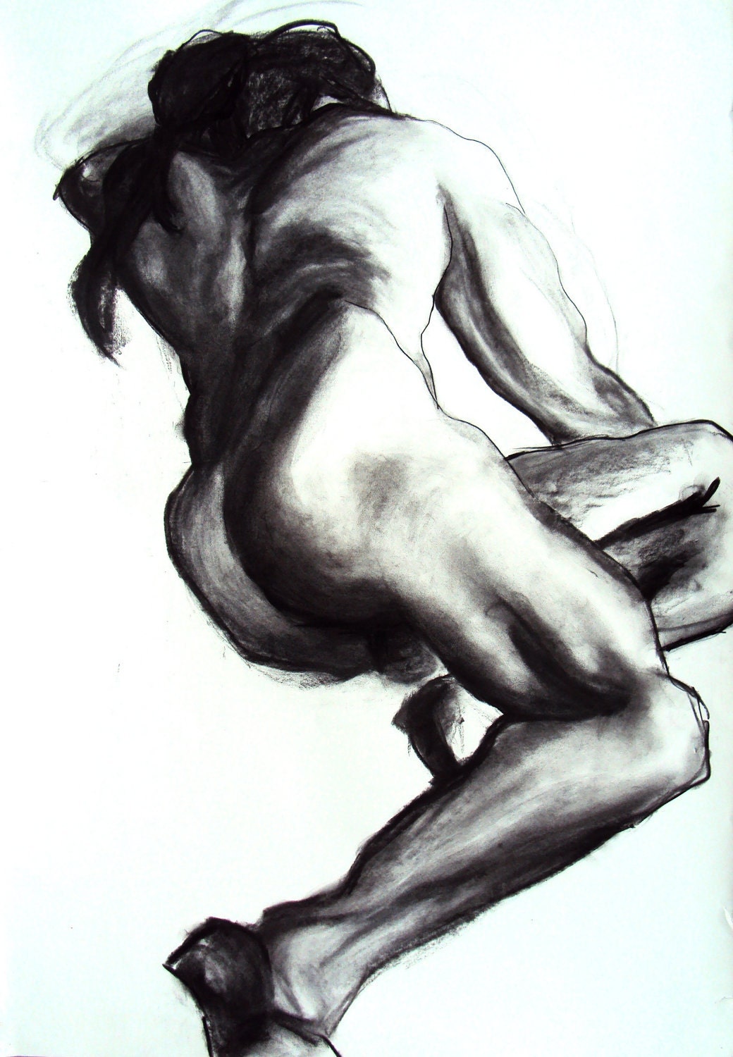 Lying Man - charcoal portrait