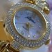 Vintage Goldtone High Polished Panther Link Stampato Bracelet Watch by Pierre Jacquard