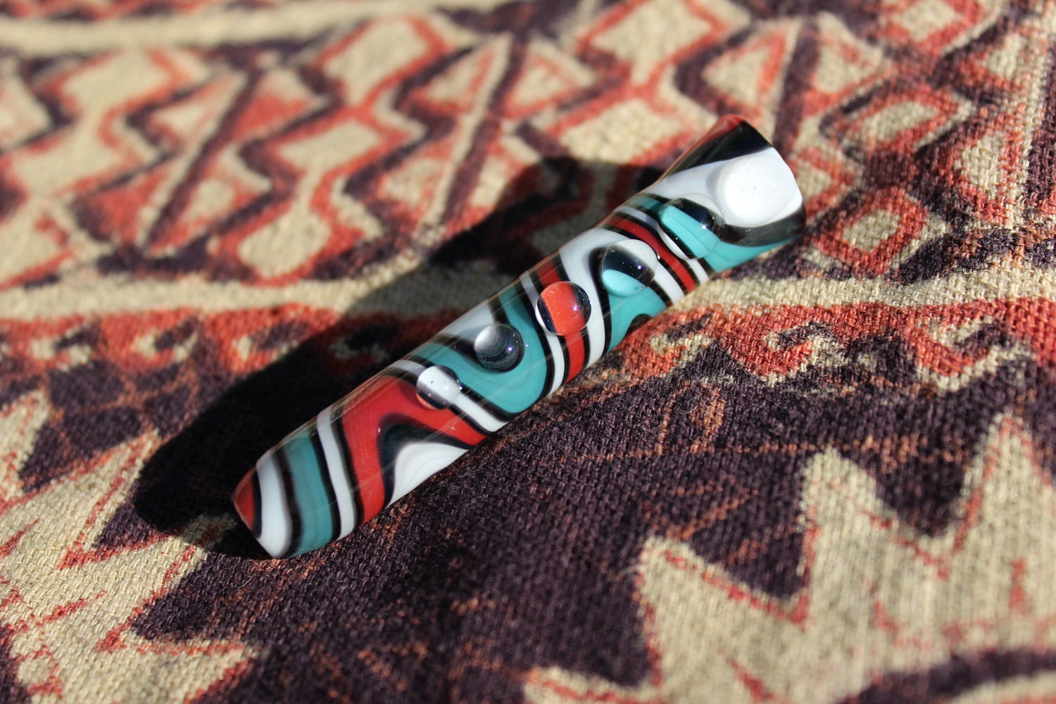 Glass Pipe / Chillum / Bat / One Hitter  - Duel Wall  - Pepsi Cola - FREE SHIPPING
