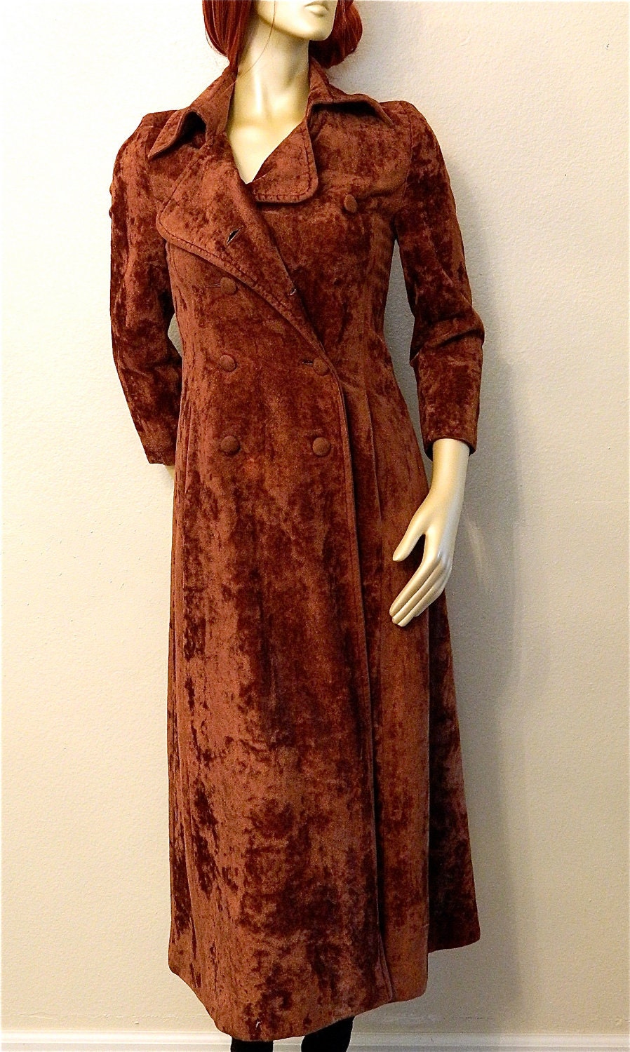 1970s Long Brown Crushed Velvet Coat By Lookcoy On Etsy 6260