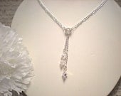 The Isabella- Aurora Borealis Swarovski Crystal and Sterling Silver Lariat Y Shaped Necklace