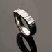 Wide Saw Cut Men's Wedding Ring, Textured Modern Wedding Band in Sterling Silver, Silver/palladium, Palladium or White Gold