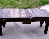 Handmade repurposed pallet wood entryway boot bench or coffee table