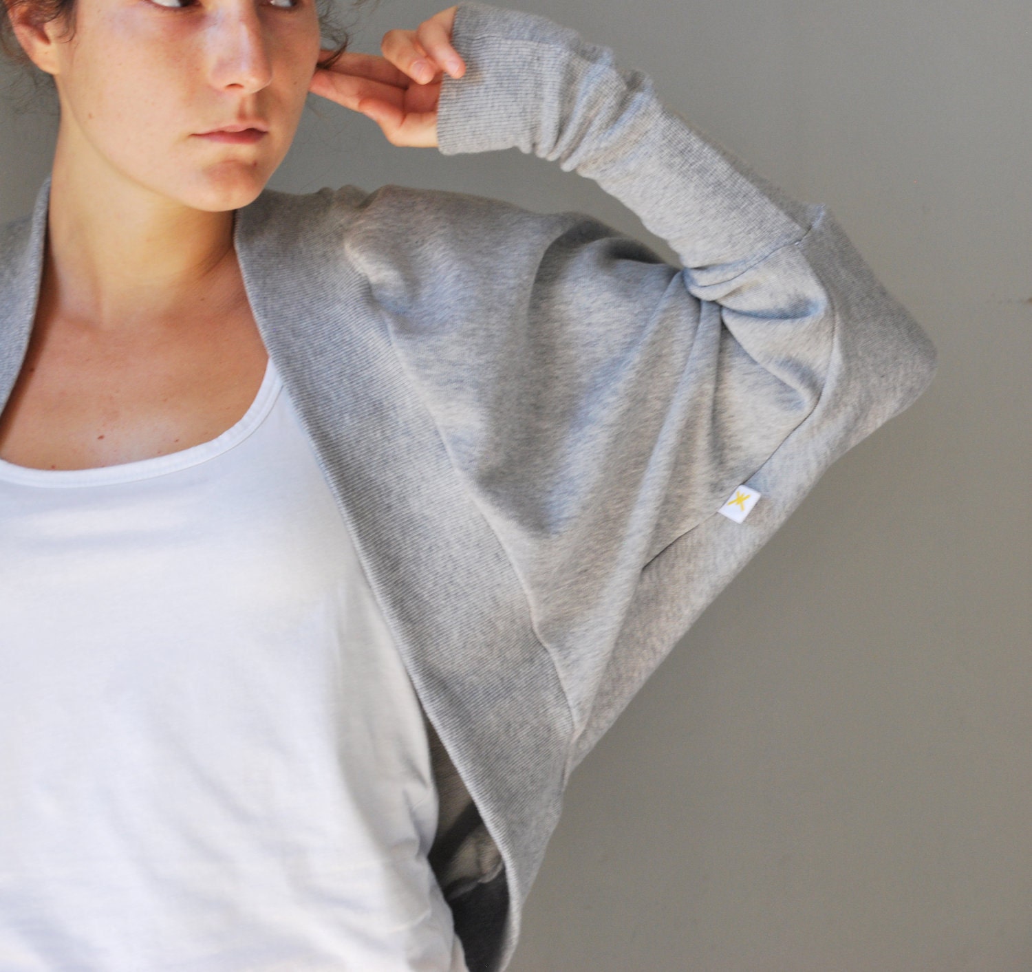 Grey Japanese Sleeves Women sweatshirt jacket / Gift for her / Women fashion