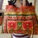 Tangerine Yellow HMONG Handbag Orange Flowers Tote Bag Garden Hill Tribe Thailand Fair Trade Handmade Pom Pom (BG121-OF)