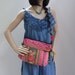 Vintage Fabric HMONG Bag Adjustable Leather Strap Fair Trade Hand Woven (BG003SL.701)